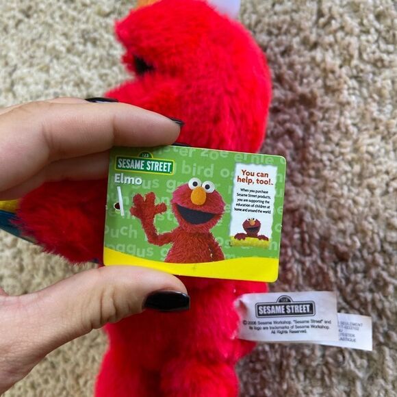 NWT VTG Sesame Street 11” Elmo Doll Cube Nanco Staffed Animal - Picture 4 of 6